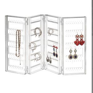Earring/necklace standing organizer clear plastic